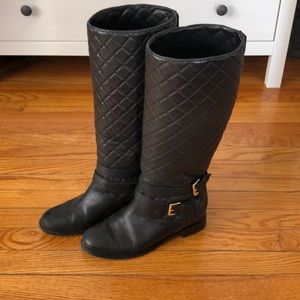 Black Kate Spade riding boots